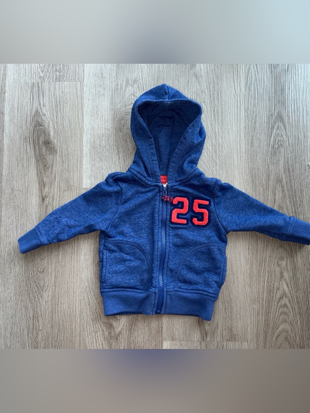 Cat & Jack Baby Boys Blue Zip Up Sweatshirt Hoodie Jacket Size 12 Months